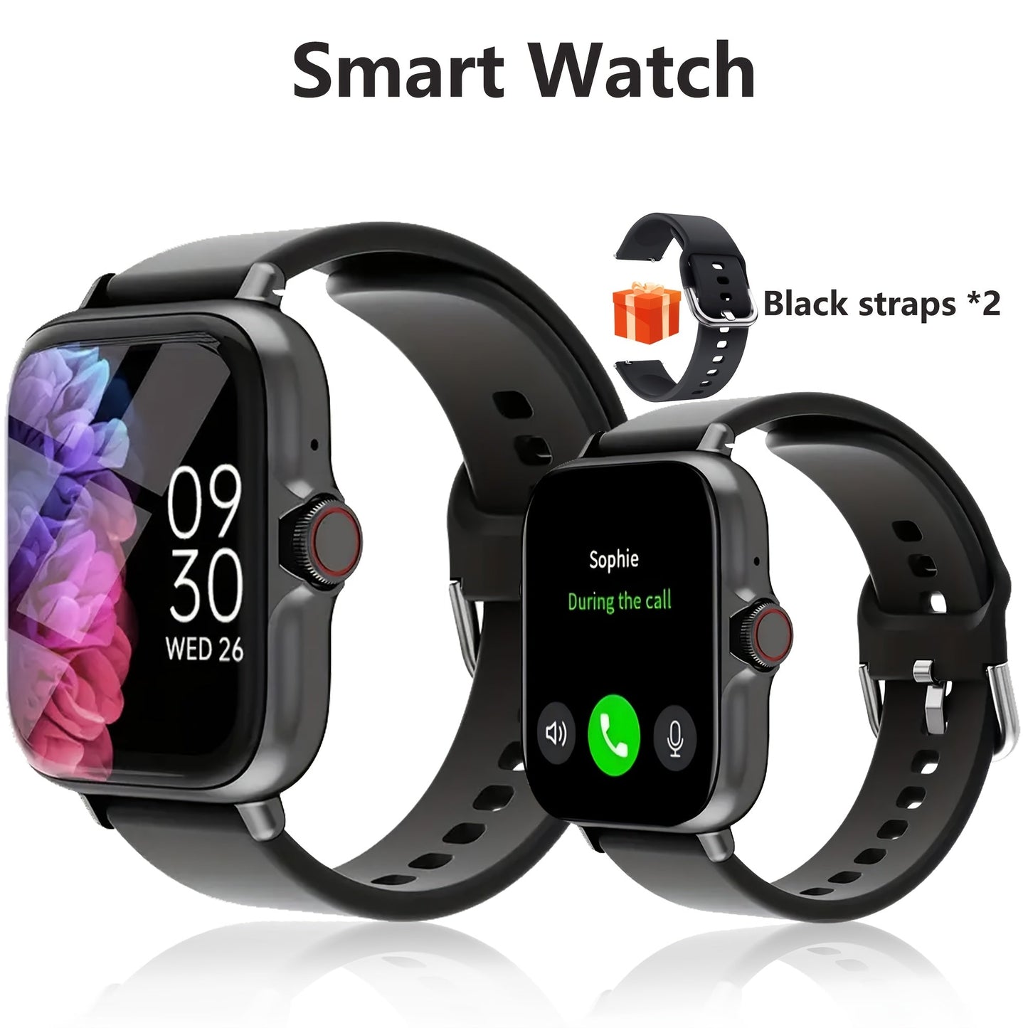 Smart Watch 1.91 Inch AMOLED HD Touchscreen Voice Calling Music Playback Voice Assistant Multiple Sports Modes Compatible with iPhone Android Fitness Tracker Black Pink Yellow Silver
