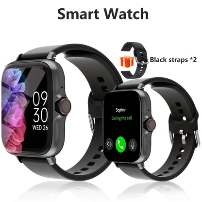 Smart Watch 1.91 Inch AMOLED HD Touchscreen Voice Calling Music Playback Voice Assistant Multiple Sports Modes Compatible with iPhone Android Fitness Tracker Black Pink Yellow Silver