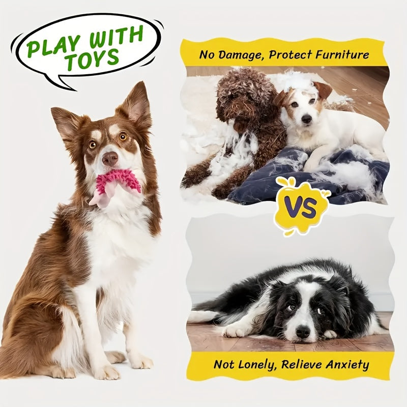 6pcs Squeaky Plush Dog Toys with Crinkle Sound – Interactive Soft Chew-Resistant Toys for Small & Medium Dogs, Puppy Training, Solo Play & Pet Bonding