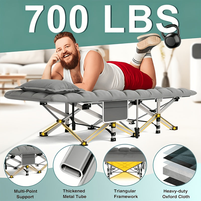 Heavy Duty Folding Camping Cot with Mattress for Adults – 500/600/700 LBS Capacity, Portable Outdoor Bed with Carrying Bag for Tents, Camping & Travel – 3 Models, 3 Colors