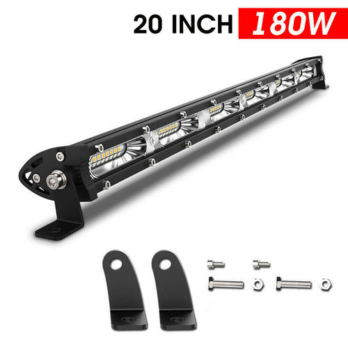 20 Inch 180W LED Light Bar Offroad Single Row – Ultra Slim 12V/24V Work Lamp for Truck, ATV, SUV, Tractor, Jeep & Boat – 6000K White, 50000Hr Lifespan – Velora