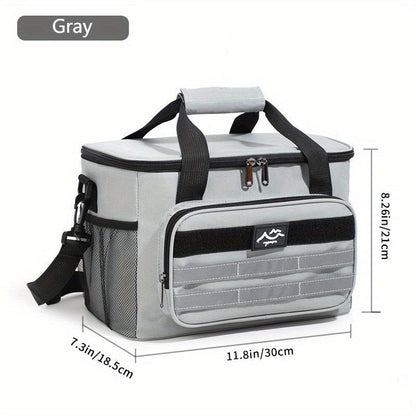 Large Capacity Insulated Cooler Bag Leakproof Portable Food Storage for Picnic Camping Beach Lunch, Durable Handle Soft Sided Cooler Tote with Thick Insulation - Black Navy Grey Khaki