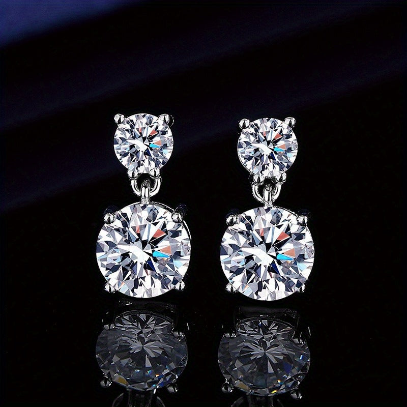 5 Carat Moissanite Stud Earrings for Women – 925 Sterling Silver Drop Earrings, Brilliant Luxury Fine Jewelry, Perfect Gift for Christmas, Valentine's Day & Special Occasions