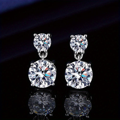 5 Carat Moissanite Stud Earrings for Women – 925 Sterling Silver Drop Earrings, Brilliant Luxury Fine Jewelry, Perfect Gift for Christmas, Valentine's Day & Special Occasions