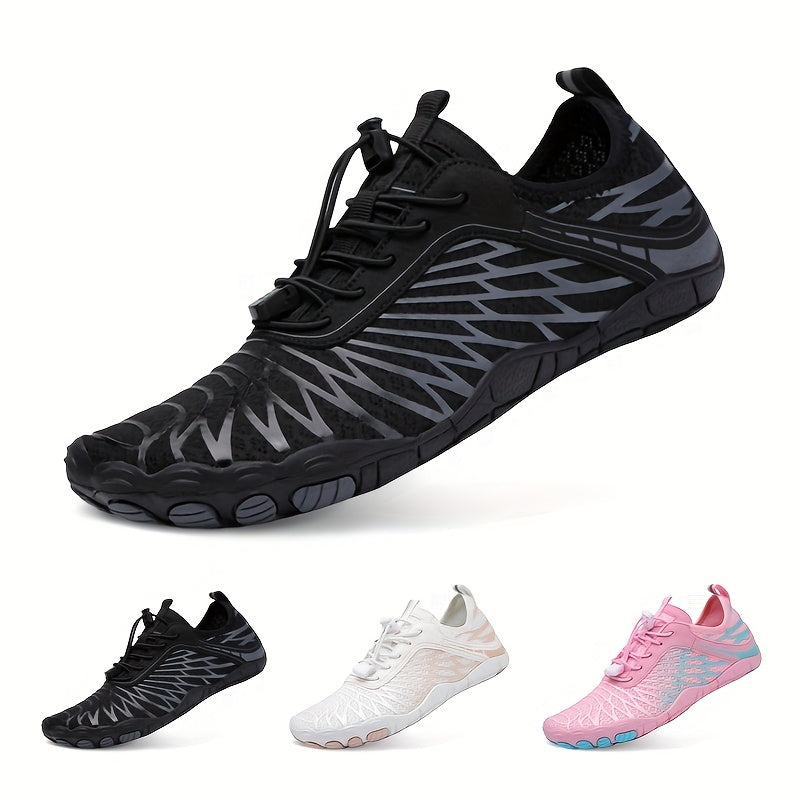 Barefoot Hiking Shoes for Women Wide Toe Box Non-Slip Trail Running Sneakers – Healthy Minimalist Footwear, Sizes US 6-11, White Black Pink