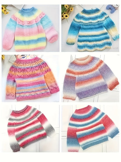 Colorful Yarn Thread & Weaving Accessories Kit 2/4pcs Cotton Acrylic Wool Blend with C-Type Buckle Weaving Needle Bow Twist Needle DIY Knitting Crochet Sweater Scarf Beginner Craft Set