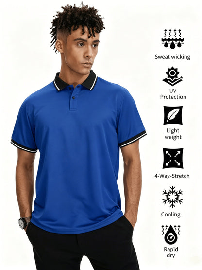 Men's Polo Shirts 6-Pack Short Sleeve Golf Sport Casual Summer Outdoor T-Shirt – Moisture-Wicking Breathable Polo for Men, Mixed Colors, Sizes S-XXL