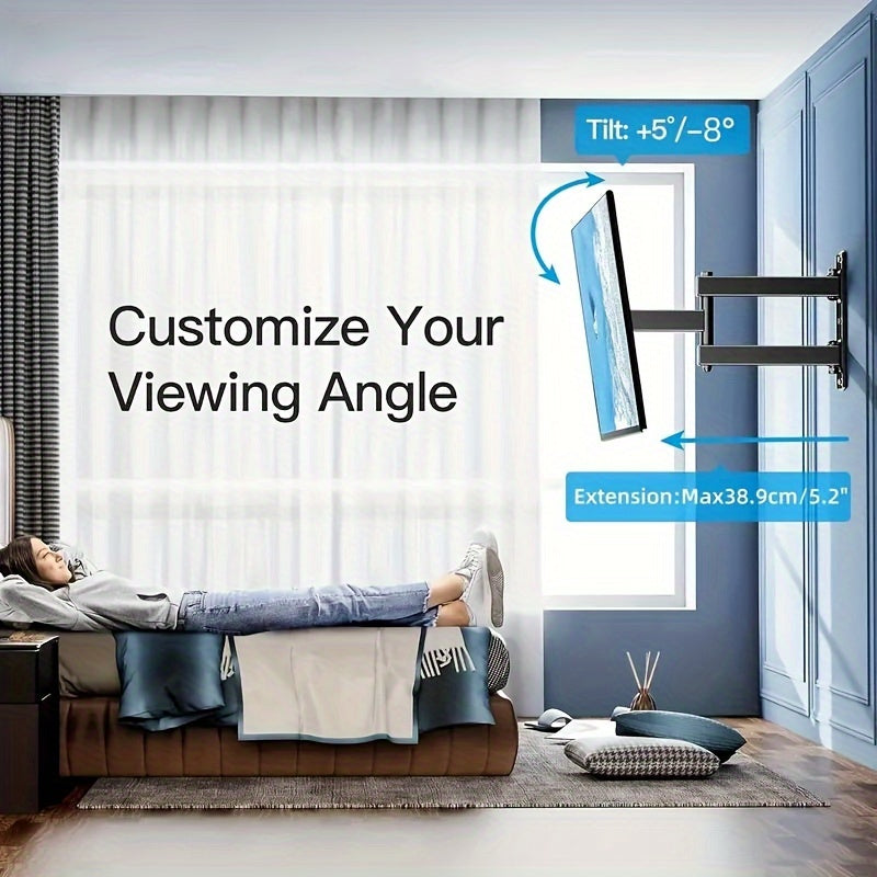 Swivel Tilt TV Wall Mount Bracket for 26-60 Inch Screens – Universal Full Motion Adjustable Flat Screen TV Mount, Easy Install, Compatible with Most LED LCD OLED TVs, VESA Compatible