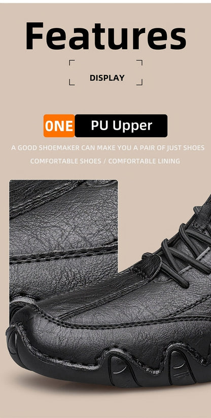 Men's High-Top Sneakers Breathable Lace-Up Casual Shoes Soft Rubber Sole Non-Slip Outdoor Walking Shoes for Men US 7-12 Multiple Colors