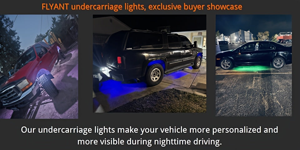 RGB LED Rock Lights Kit for Trucks & Pickup – Sound Activated, APP & Remote Control, Multicolor Underglow Chassis Neon Light, 9 Large Light Beads, 4/6/8/10 Pods Underbody Lighting