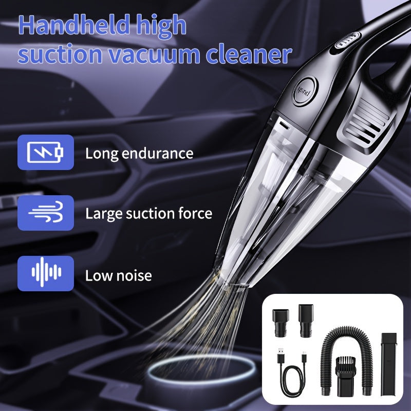 Cordless Rechargeable Handheld Vacuum Cleaner – 6KPa Strong Suction, Quiet 40dB, Portable Mini Vacuum for Pet Hair, Car, Keyboard, Office & Home Cleaning with Crevice Tool