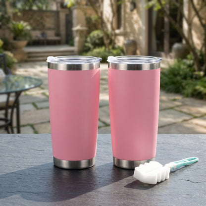 20oz Stainless Steel Insulated Tumbler 2-Pack – Double Wall Vacuum Travel Mug with Lid, BPA Free, Wholesale Blanks for Vinyl DIY, Wedding Favors, Bridesmaid Gifts, Graduation & Corporate Giveaways – Black, Pink, Blue, White