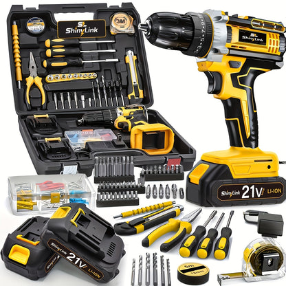 21V Cordless Drill Set 18-148 Piece | Rechargeable Electric Drill Driver with 2 Batteries, Screwdriver Bits, Hand Tools & Toolbox – Complete DIY Home Repair Kit, Gift for Men