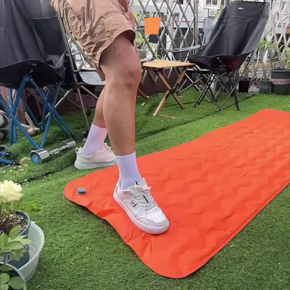 Inflatable Camping Sleeping Pad - Ultralight Mattress with Pillow & Built-In Foot Pump, Compact Portable Mat for Backpacking, Hiking, Car Travel, Beach & Tent Camping, Multiple Colors