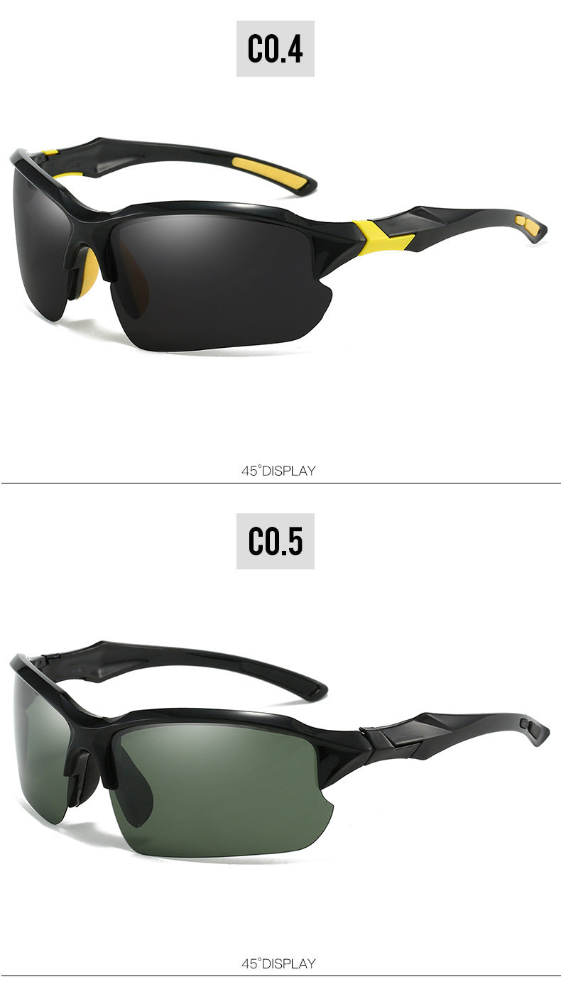 Half Frame Polarized Sports Sunglasses for Men UV400 Protection Lightweight Goggles for Skiing Driving Running Fishing Outdoor Activities 3-Pack or 10-Pack