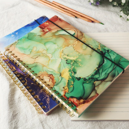 5-Pack Marble Hardcover Spiral Notebook A5 – 400 Sheets No-Bleed Thick Paper Journal Set for Work, School & Journaling, Back-to-School Supplies, Teacher Appreciation Gift