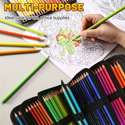 Colored Pencil Case 168-Slot Large Art Organizer with 7 Detachable Layers – Polyester, Multiple Zipper Pockets, Holds Markers & Colored Pencils, Perfect Gift for Artists, Students & Adults