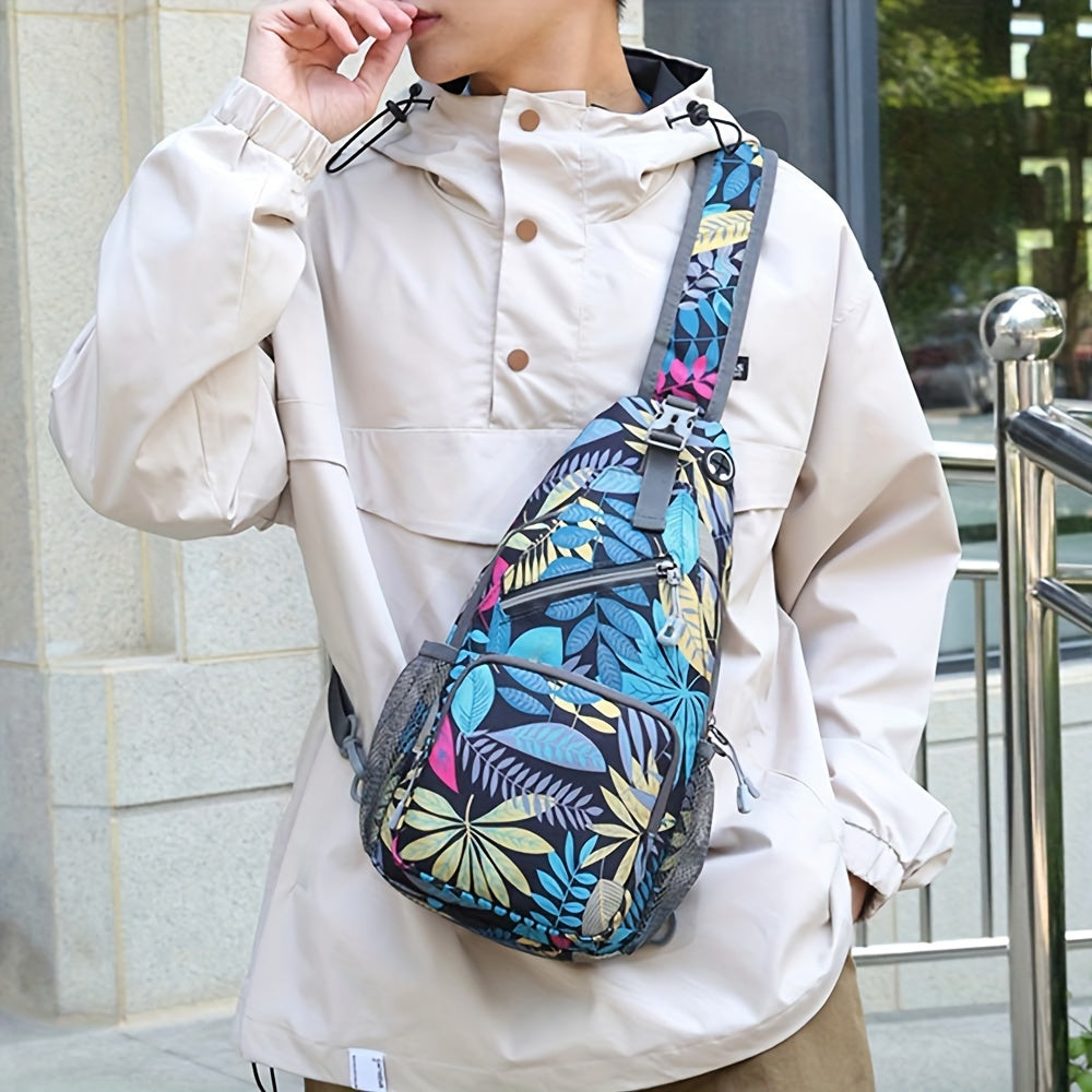 Large Capacity Crossbody Shoulder Bag for Men & Women – Multi-Purpose Embroidered Sports Style Travel Bag with Secure Zipper, Hands-Free Daily Commute & Outdoor Use, Multiple Colors