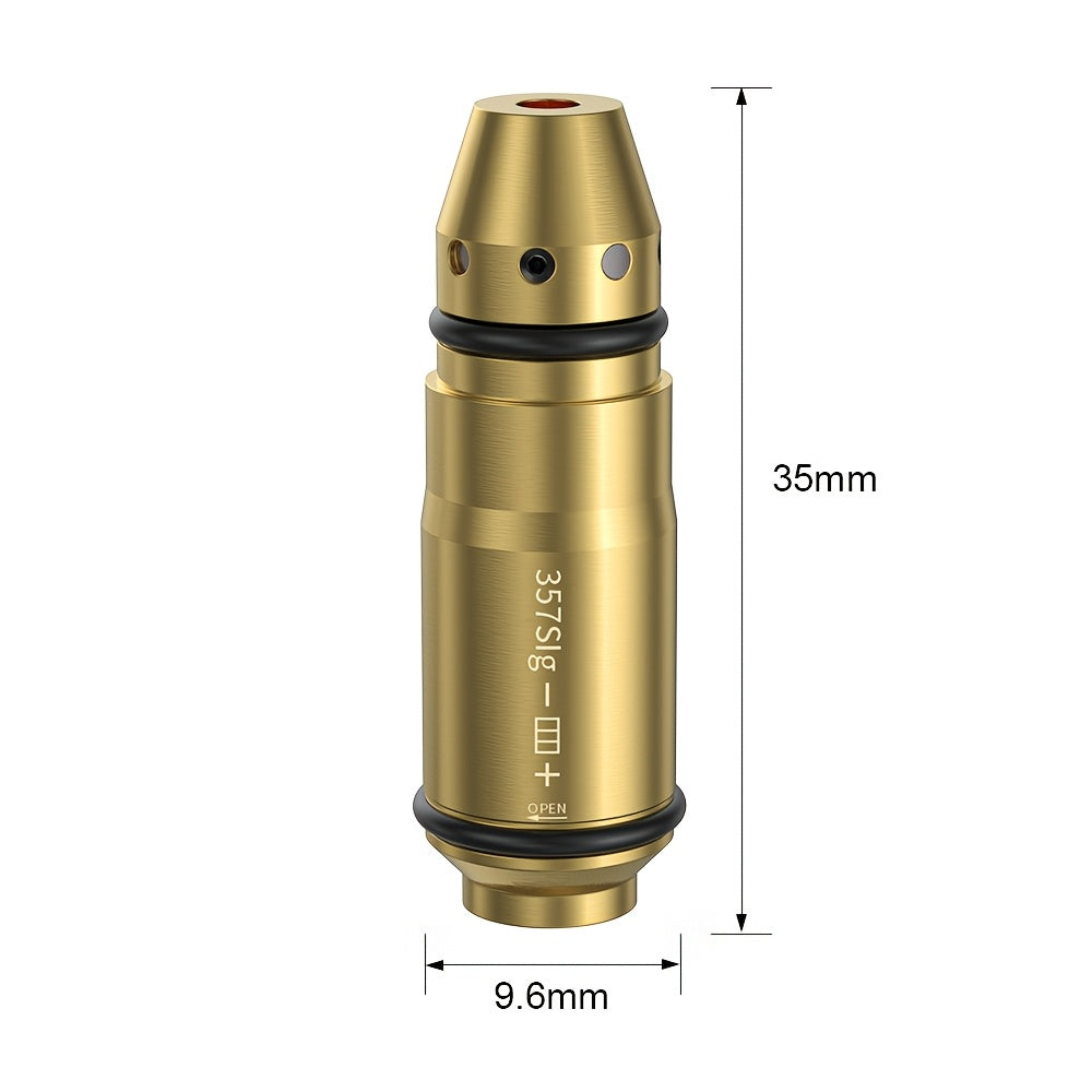 Dry Fire Laser Training Cartridge Multi-Caliber – 9mm / 45ACP / .223Rem Laser Bullet for Dry Fire Training System & Bore Sighter, Durable Copper, Class IIIA 650nm, 9 Batteries Included – Shooting Gift for Men