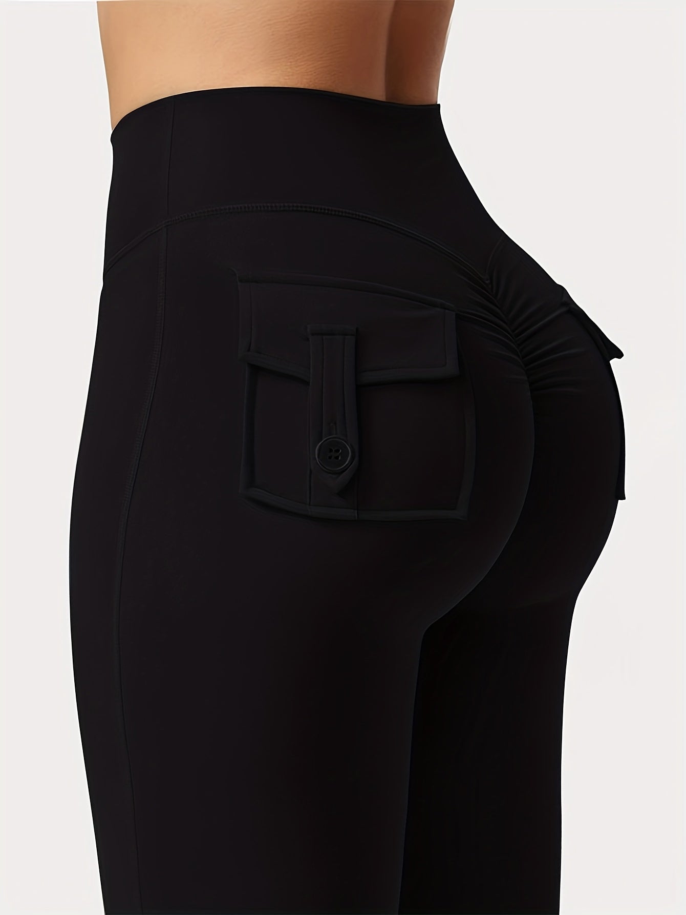 Women's High Waist Flare Pants 3-Pack – Butt Lifting Tummy Control Quick-Dry Cargo Style Leggings Tracksuit Casual Sports Full-Length Trousers Black Gray Green