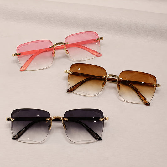 Photochromic Glasses 3 Pack for Men Women - Auto-Adjusting Transition Lenses Square Frameless Sunglasses UV400 Scratch-Resistant Driving Reading Daily Use
