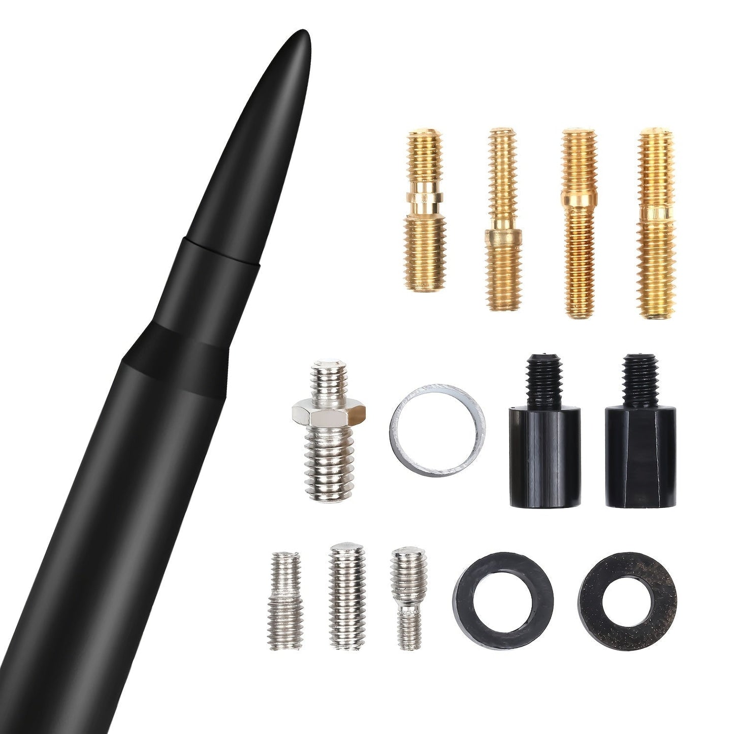 5.3" Short Car Antenna Carbon Steel – Universal Fit AM/FM Signal Booster Replacement Antenna, Durable Anti-Break Design, Multiple Colors for Car Exterior Decoration & Upgrade