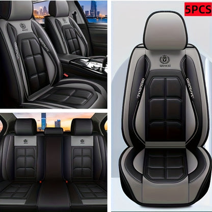 Faux Leather Car Seat Covers Universal Fit – Waterproof & Dirt-Resistant Protective Seat Cover for Cars, SUVs, Vans & Trucks, 1pc / 2pcs / 5pcs Set, Multiple Colors