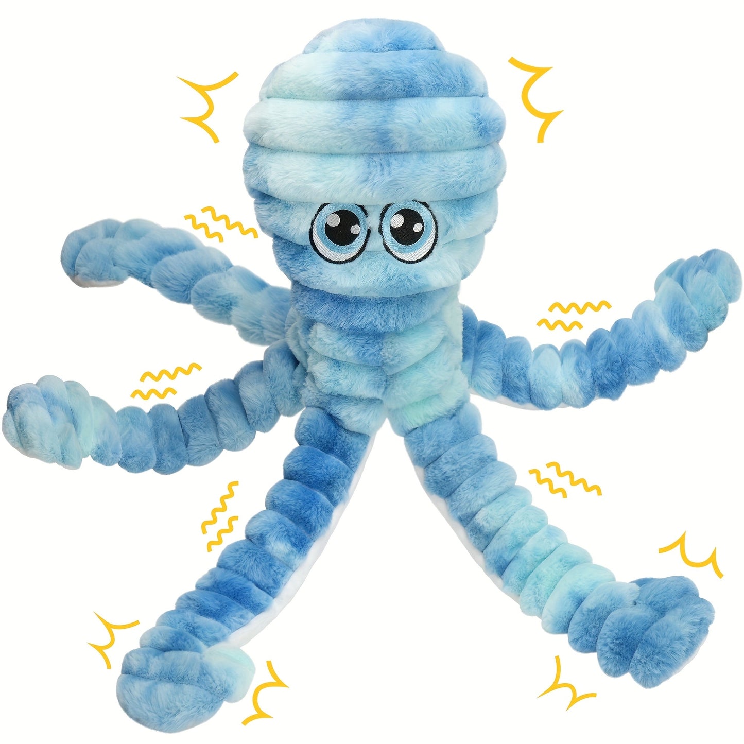 Squeaky Octopus Plush Dog Chew Toy – Interactive Stuffed Squeaker Toy for Puppies & Dogs, Soft Teeth Cleaning Chewable Animal Toy for Small Medium Large Breeds, Cute Gift, 5 Colors