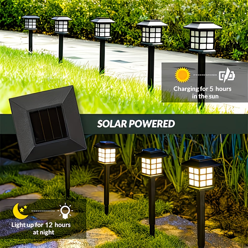 Solar Outdoor Lights LED Garden Path Lights IP44 Waterproof Landscape Lighting for Sidewalk Driveway Lawn Yard Courtyard – Warm White, Pack of 6, 12 or 24 – Christmas & Holiday Decor