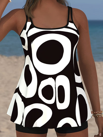 Women's Plus Size Two-Piece Swimsuit Tummy Control Belly Covering Flattering Supportive Bathing Suit for Beach Pool Vacation 3XL 4XL