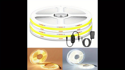 COB LED Strip Light 32.8ft 4800 LEDs Dimmable – Super Bright High Lumen Flexible LED Tape Light for Under Cabinet, TV Backlight, Bedroom, Kitchen & Holiday Decoration