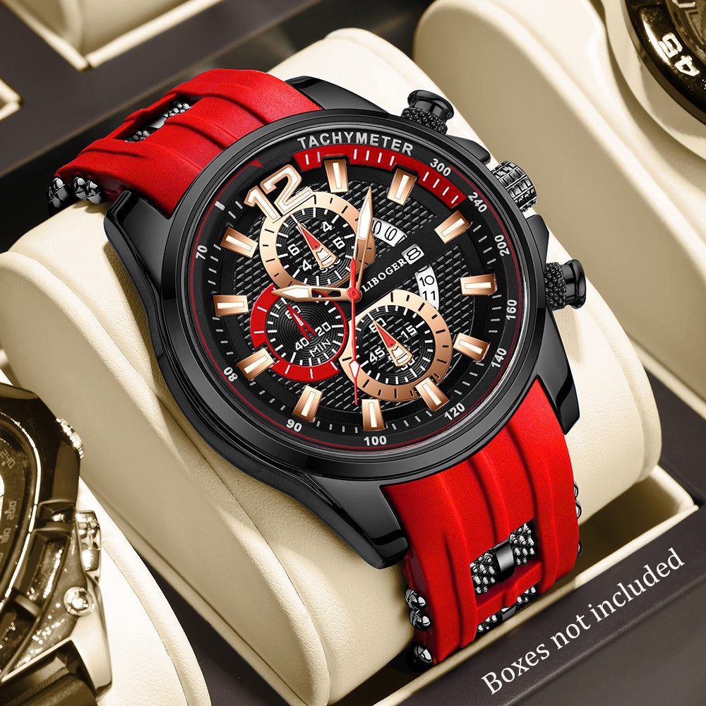 Men's Casual Quartz Watch Silicone Strap Date Display Sporty Analog Wristwatch – 11 Colors, Lightweight Fashion Watch for Men, Perfect Gift for Him Birthday Christmas Thanksgiving