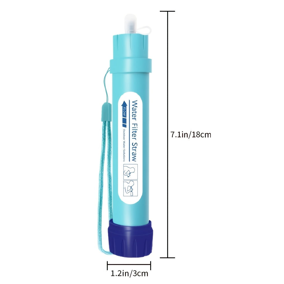 Personal Water Filter Straw 0.1 Micron 4-Stage Filtration Mini Water Purifier, Lightweight Portable Survival Gear for Hiking Camping Travel Emergency Preparedness, 1 or 2 Pack Options