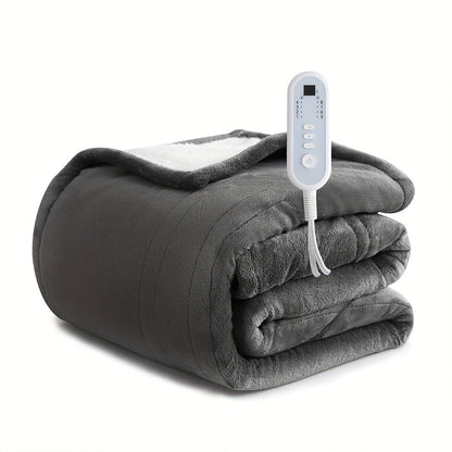 Electric Heated Blanket Flannel Extra Large with 8 Temperature Levels 10-Hour Auto-Off PTC+NTC Overheat Protection Machine Washable – Throw Twin Full Queen King Sizes