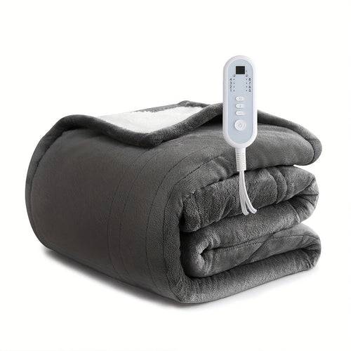 Electric Heated Blanket Flannel Extra Large with 8 Temperature Levels 10-Hour Auto-Off PTC+NTC Overheat Protection Machine Washable – Throw Twin Full Queen King Sizes