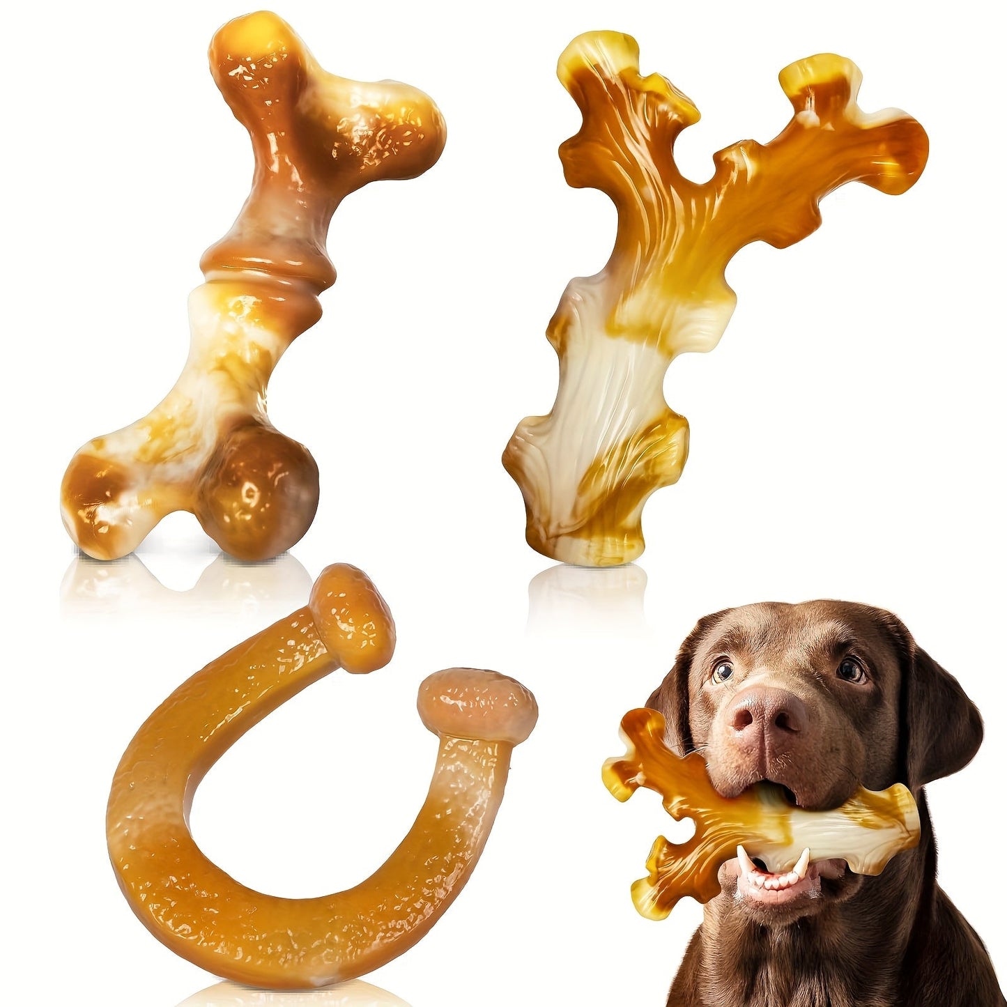 Indestructible Dog Chew Toys for Aggressive Chewers Large Breed - Tough Durable Dog Chew Toy Pack of 1 2 4 or 5, Striped Design Heavy Duty Chew Toy for Large Dogs, Teeth Cleaning and Boredom Relief