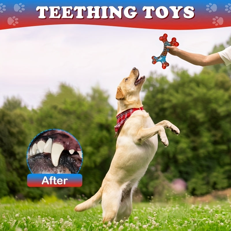 Indestructible Dog Chew Toys for Aggressive Chewers Large Breed Tough Nylon Dog Teething Toy Durable Sturdy Boredom Relief Interactive Chew Toy Keeps Dogs Busy Red 1pc 2pcs 4pcs