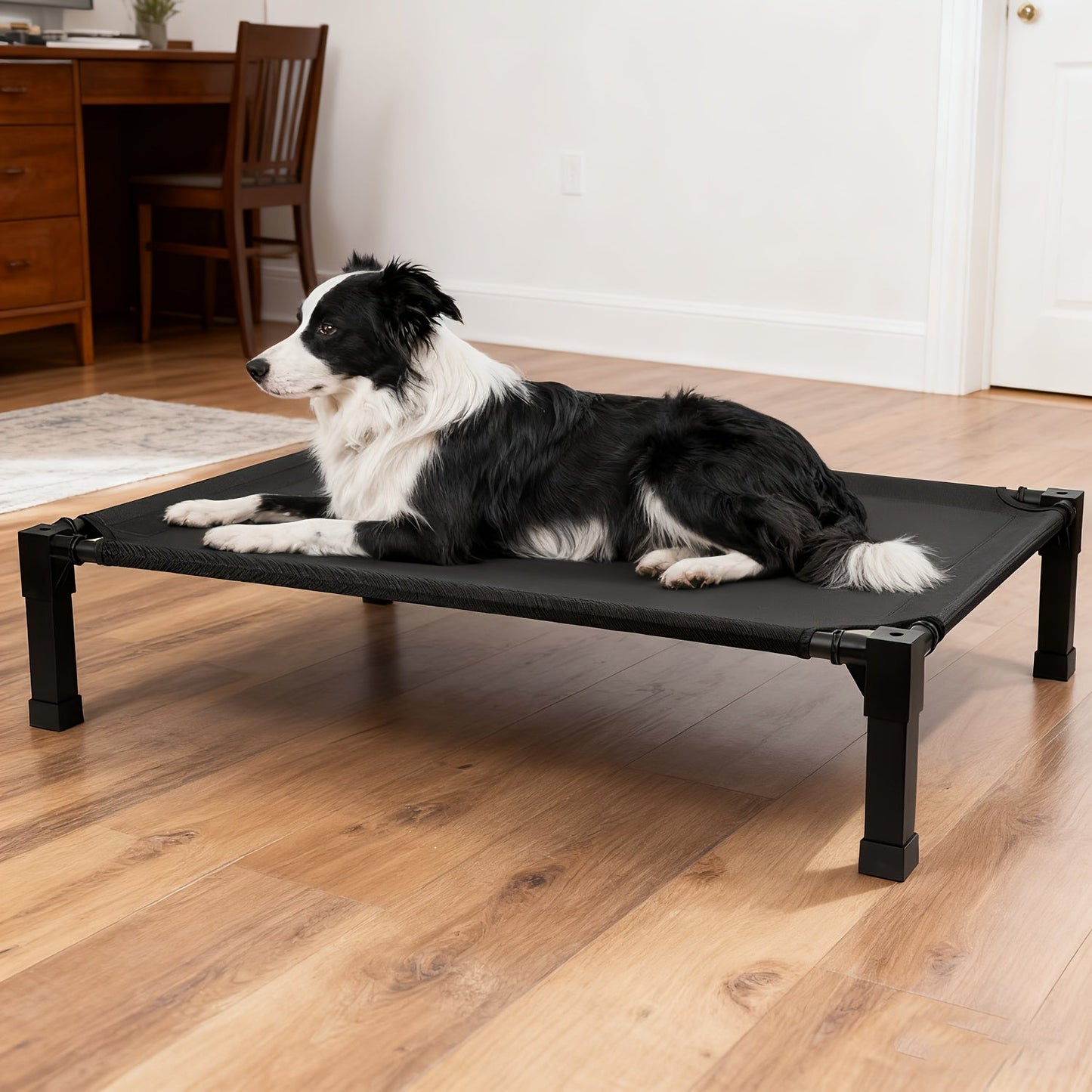 Cooling Elevated Dog Bed Raised Cot with Breathable Mesh & Metal Frame – Washable Portable No-Slip Dog Cot for Indoor & Outdoor Use, Available in 4 Sizes & 7 Colors for All Breeds