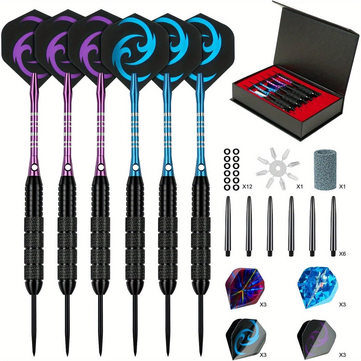 Steel Tip Darts Gift Set with Skull Wings – Deluxe Gift Box, Iron Tip & Aluminum Alloy Shaft, Multiple Sizes – for Indoor Club Entertainment, Sports Competitions & Casual Dart Games