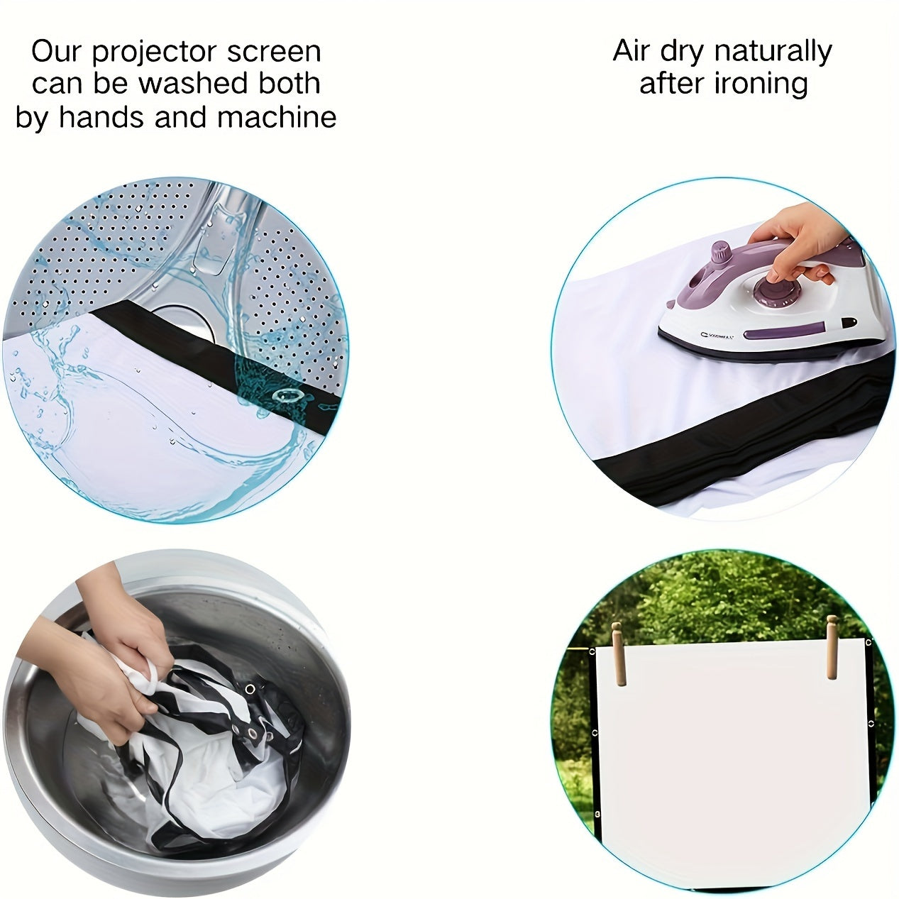 100-Inch Portable Projector Screen 4K HD 16:9 – Foldable Wrinkle-Free Outdoor & Indoor Movie Screen, 160° Wide View Dual-Sided Projection for Home Theater, Camping, Party & Presentations