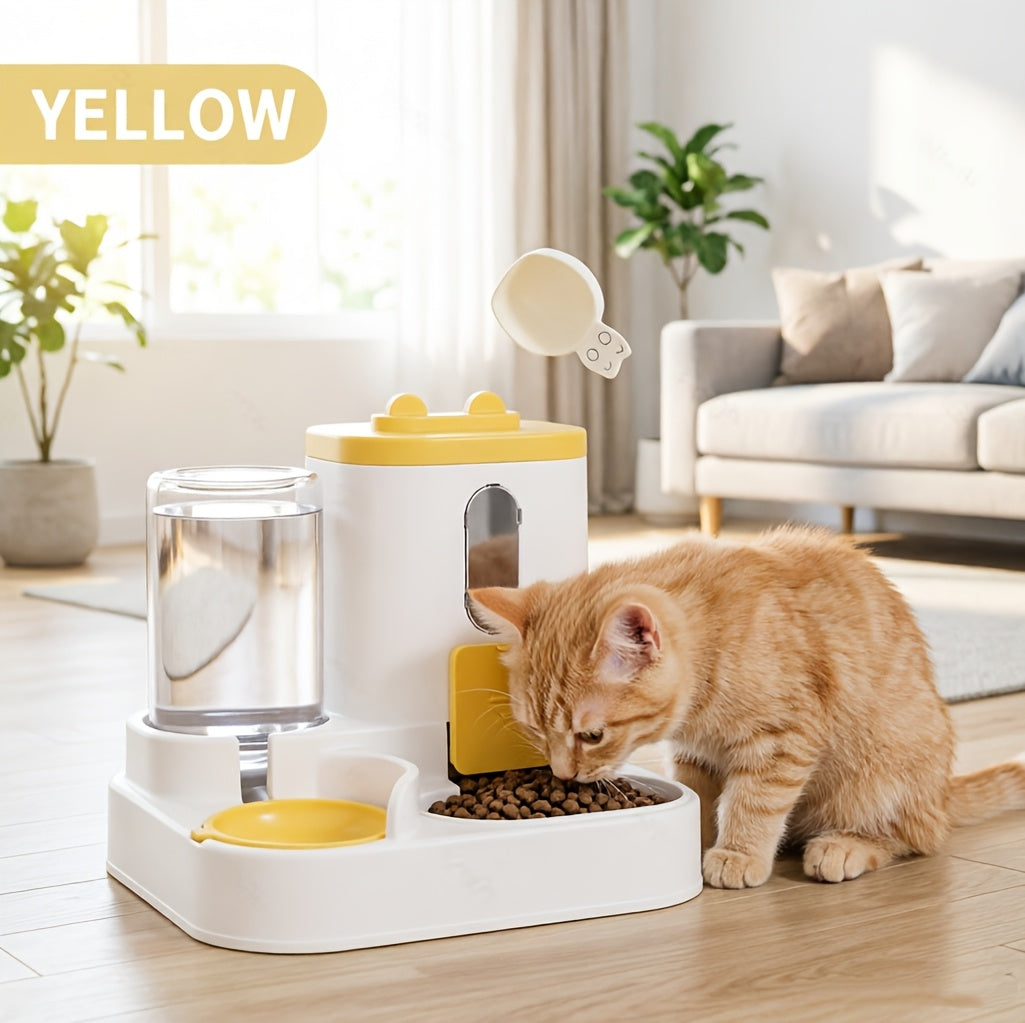 2-in-1 Gravity Pet Feeder for Cats & Dogs – Non-Electric Automatic Food & Water Dispenser, Space-Saving, Easy to Clean, Ideal for Multi-Pet Homes