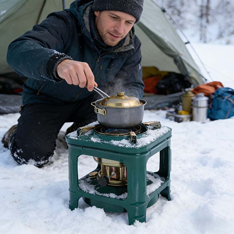 Portable Kerosene Camping Stove with Built-In Burner, Lightweight Paraffin Outdoor Heater & Cooker with Adjustable Flame Control for Camping, Picnics & Barbecues