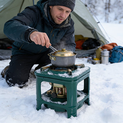 Portable Kerosene Camping Stove with Built-In Burner, Lightweight Paraffin Outdoor Heater & Cooker with Adjustable Flame Control for Camping, Picnics & Barbecues