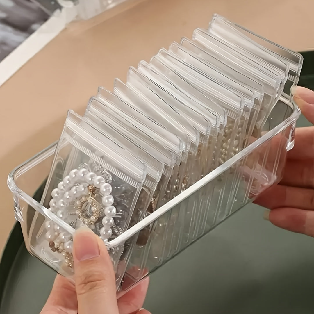 Clear Resealable Jewelry Bags 100pcs Antioxidant Zipper Pouches 2.75x3.93 Inch Self-Sealing Storage Bags for Jewelry Organization Durable Reusable Protective