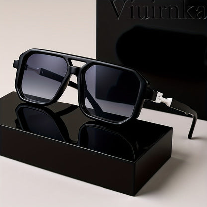 Oversized Square Frame Sunglasses Unisex UV Protection Retro Tortoiseshell Arms Men Women Travel Beach Daily Wear Includes Case and Cleaning Cloth 6 Colors