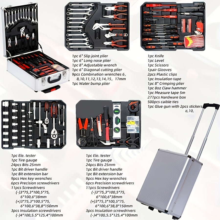 52-Piece Professional Tool Set for Home & Car Repair – Portable Toolbox Kit for DIY Enthusiasts, Mechanics & Professionals, Perfect Gift Idea