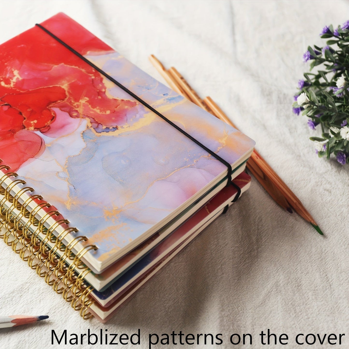 5-Pack Marble Hardcover Spiral Notebook A5 – 400 Sheets No-Bleed Thick Paper Journal Set for Work, School & Journaling, Back-to-School Supplies, Teacher Appreciation Gift