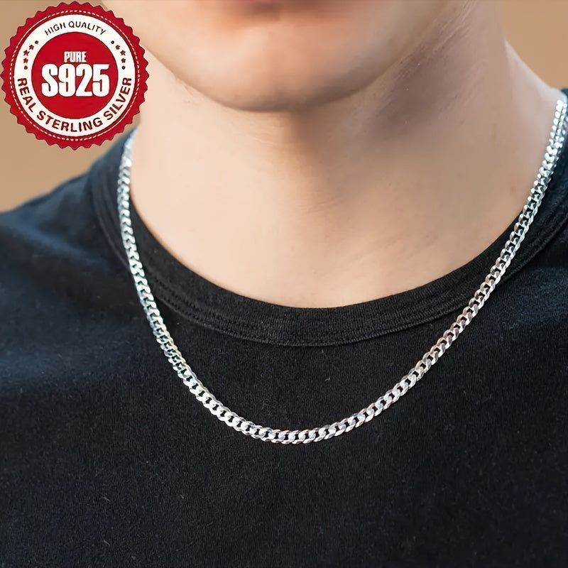 925 Sterling Silver Cuban Link Chain Necklace for Men & Women – 4mm & 6mm Width, 18-24 Inch Hip Hop Silver Chain, Classic Bold Jewelry Gift for Him & Her