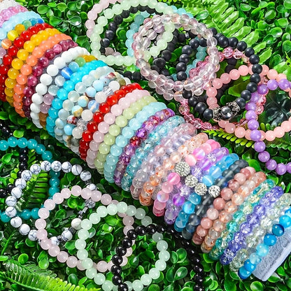 30pcs Glass Beaded Bohemian Bracelet Set for Women Men – Random Multicolor Stackable Stretch Bracelets Boho Jewelry for Daily Wear All Seasons Gift