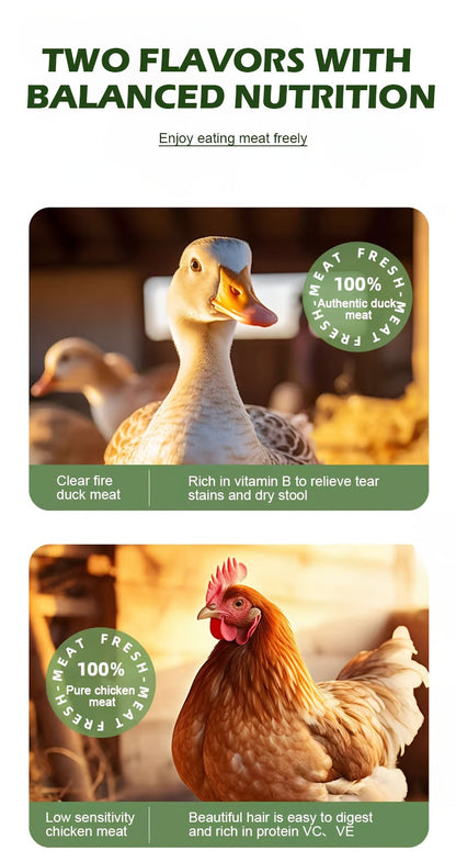 Chicken & Duck Jerky Pet Treats 105g – Grain-Free High Protein Healthy Snacks for Dogs & Cats, Chicken Breast Slices + Duck Jerky Combo, Dental Chews & Training Rewards for Puppies Kittens Adults